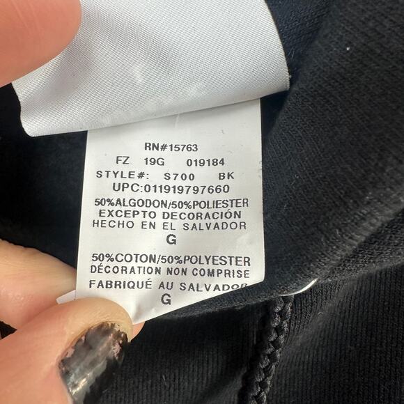 HOPE LESS DO MORE champion hoodie black white size large casual street - Picture 6 of 7